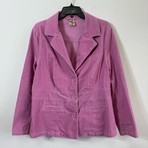 Vintage Pink Corduroy Stretch Blazer 16W Y2K Dark Academia Whimsigoth